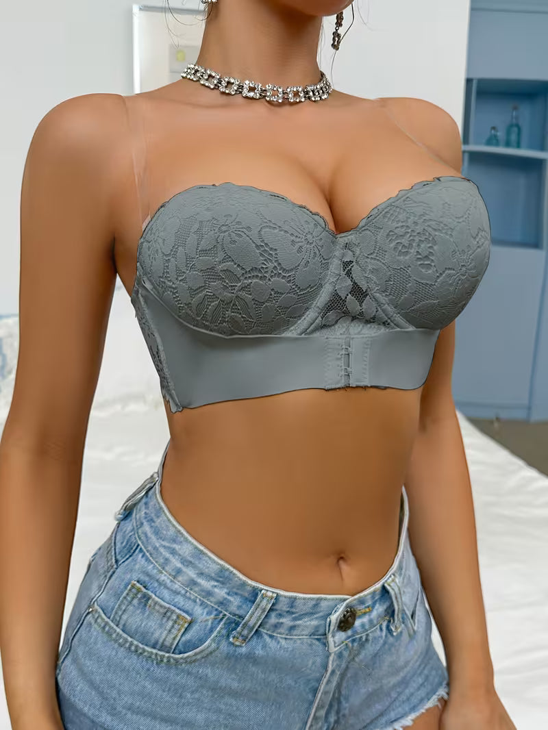 Strapless Lace Push Up Bra.