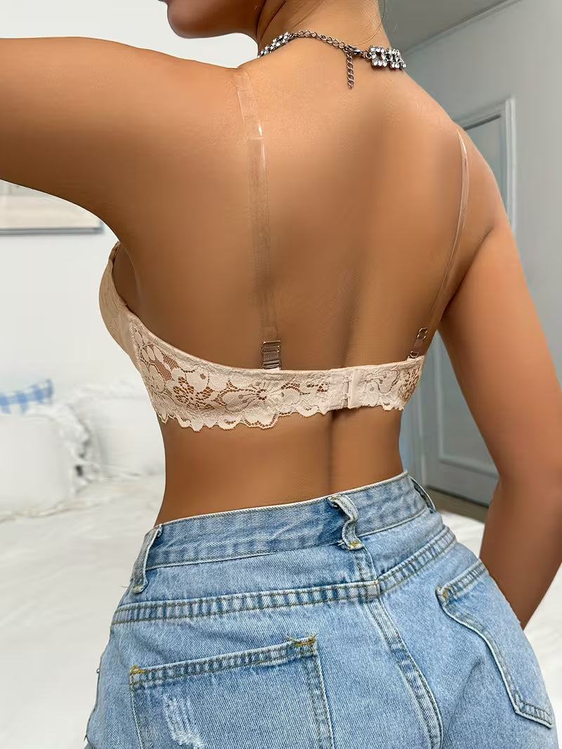 Strapless Lace Push Up Bra.