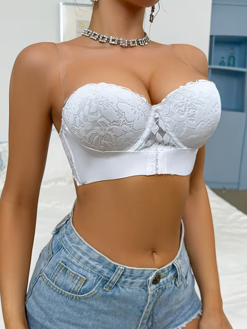 Strapless Lace Push Up Bra.