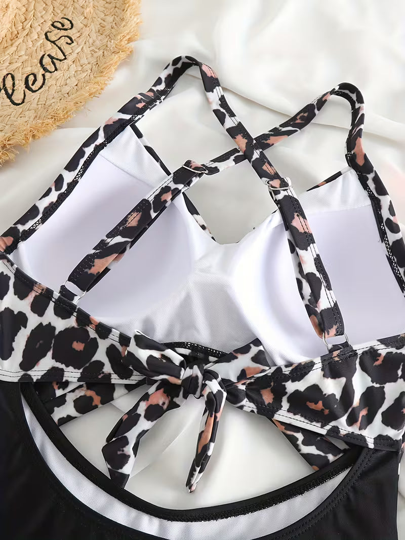 Striped Cut-Out One-Piece Swimsuit.