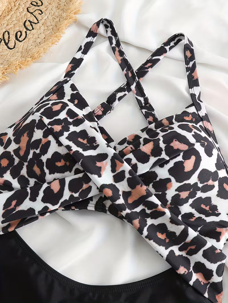 Striped Cut-Out One-Piece Swimsuit.