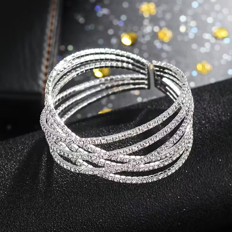 Style Multi-Layer Artificial Crystal Bracelet.