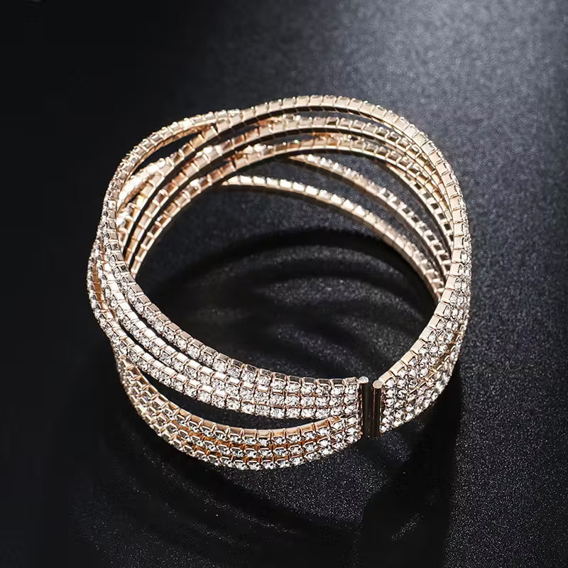 Style Multi-Layer Artificial Crystal Bracelet.