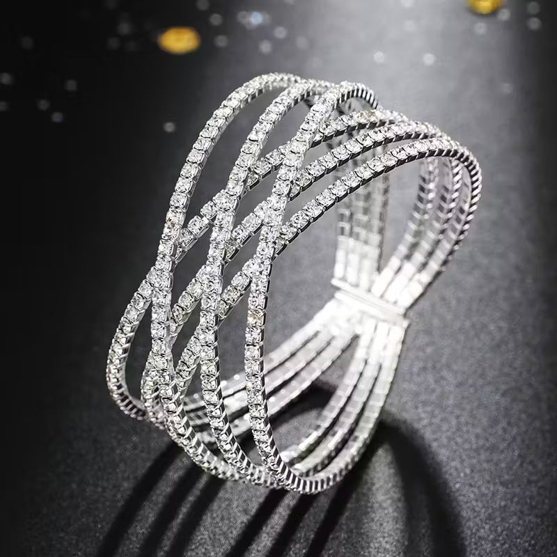Style Multi-Layer Artificial Crystal Bracelet.