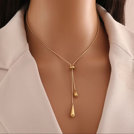 Style Stainless Steel Pendant Pull Chain Necklace.