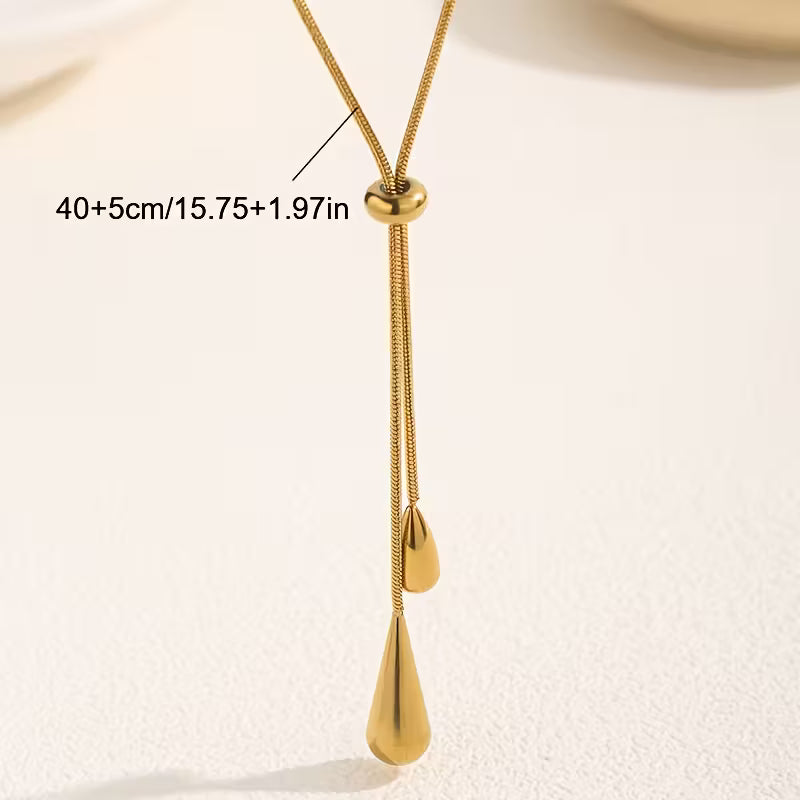 Style Stainless Steel Pendant Pull Chain Necklace.