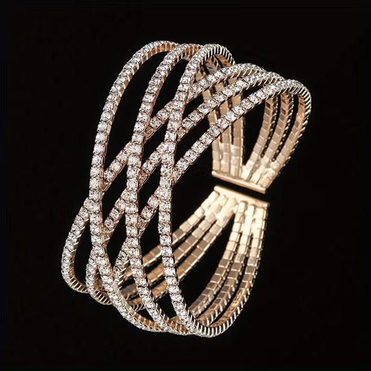 Style Multi-Layer Artificial Crystal Bracelet.