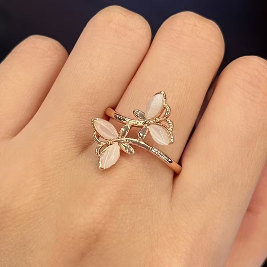 Stylish Accessory Minimalist Elegant Butterfly Ring.