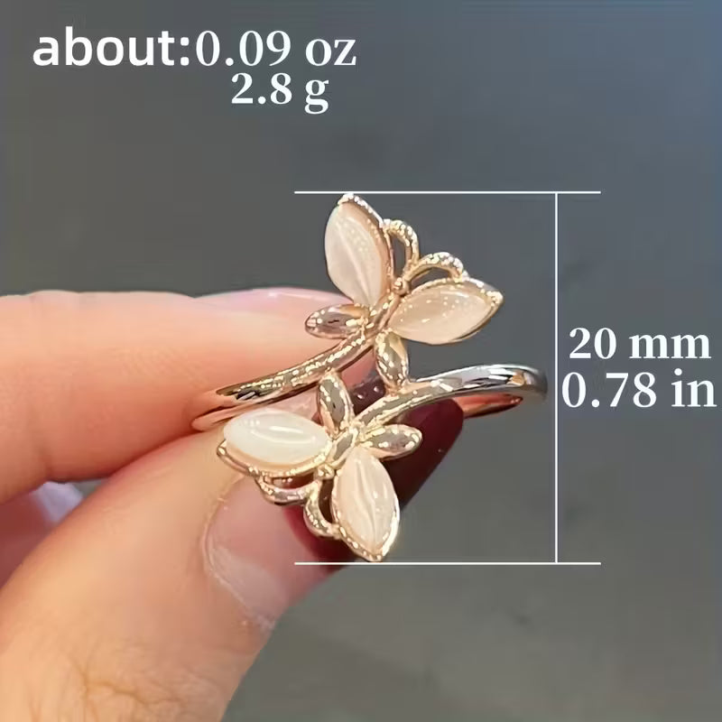 Stylish Accessory Minimalist Elegant Butterfly Ring.