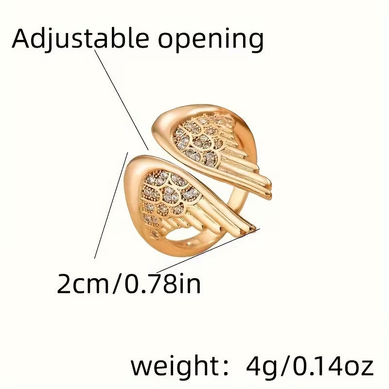 Stylish Angel Wing Adjustable Golden Rings.