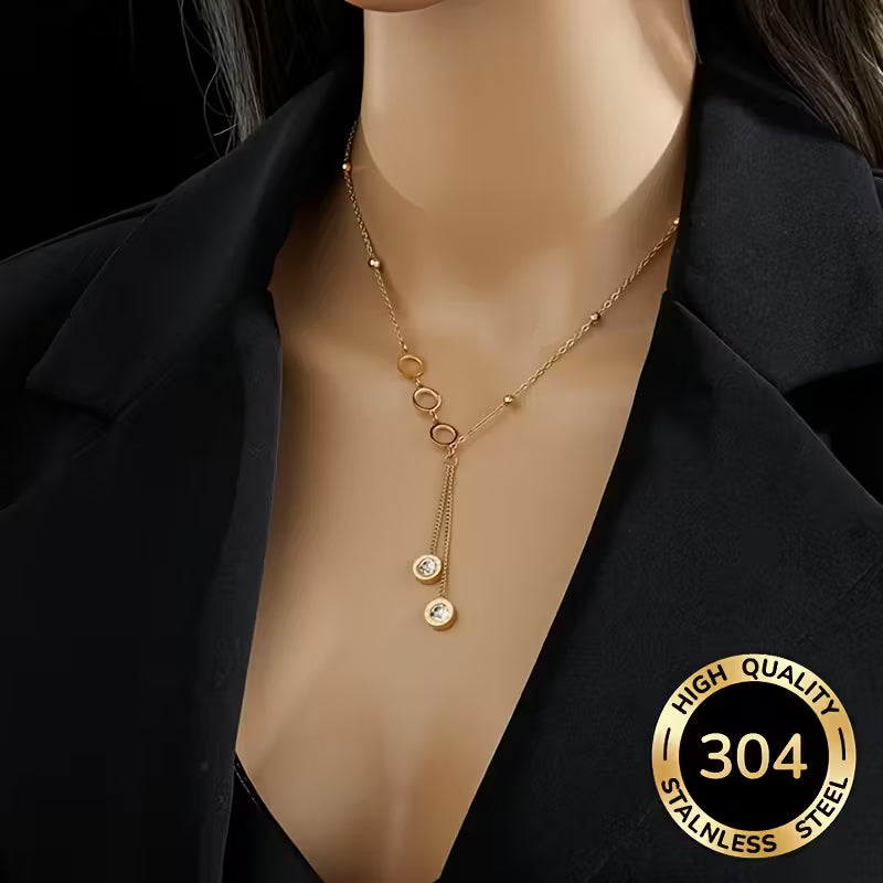 Stylish Golden Stainless Steel Round Decorative Pendant.