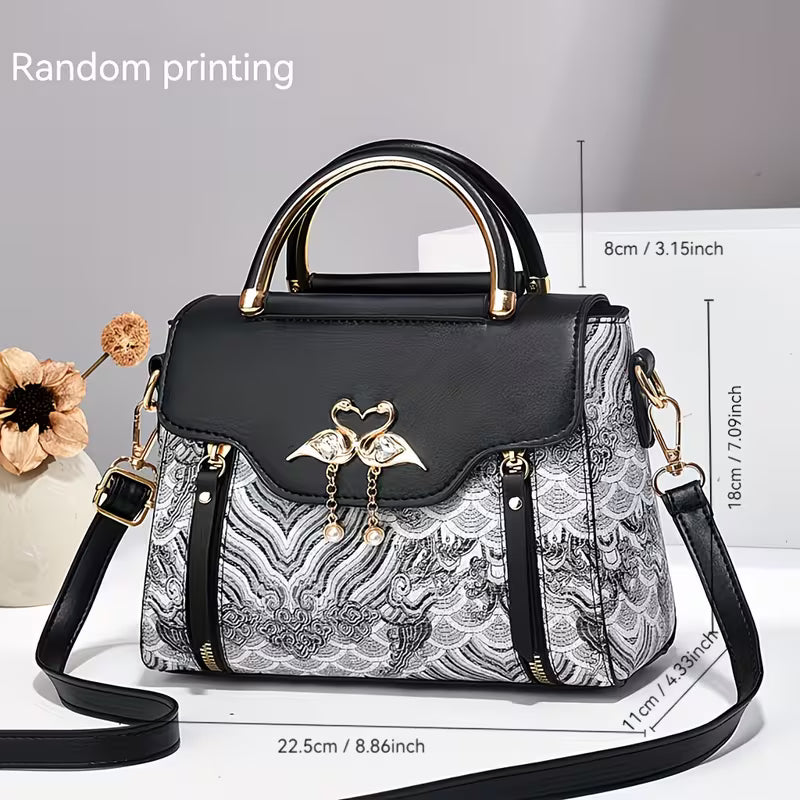 Stylish High-End Textured Practical Printed Handbag.