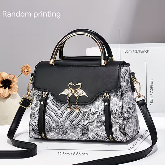 Stylish High-End Textured Practical Printed Handbag.