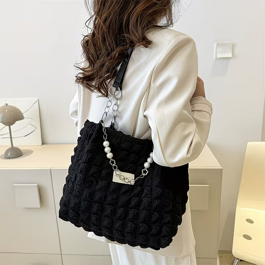 Summer Fresh and Sweet Ruffled Bubble Cloud Shoulder Bags.