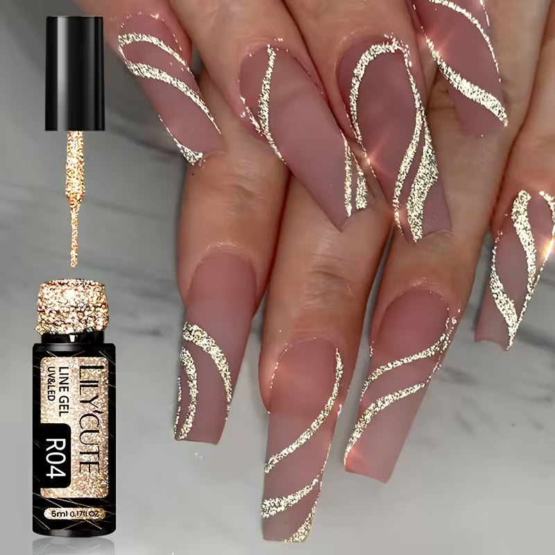 Super Bright 5ml Reflective Glitter Liner Nail Gel Polish.