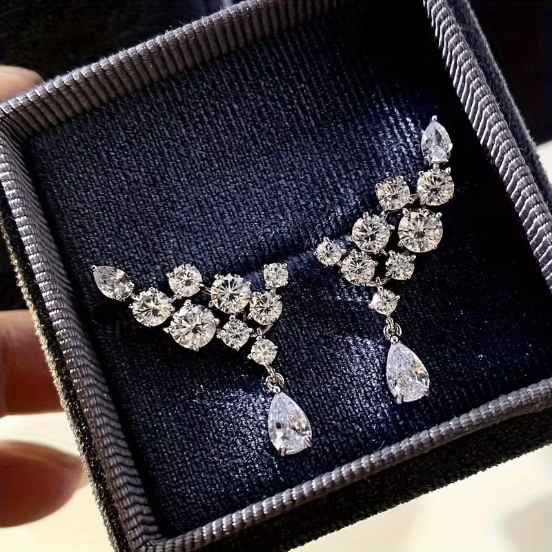Synthetic Synthetic Zirconia Hypoallergenic earrings.