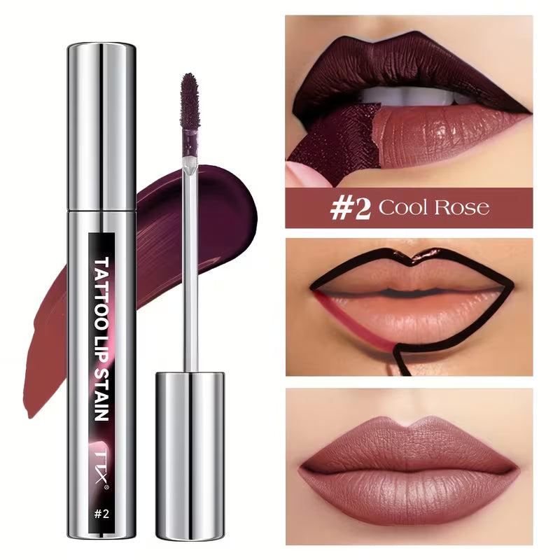 Three-Tone Peelable Lip Gloss Featuring a Tearable Lip Liner.