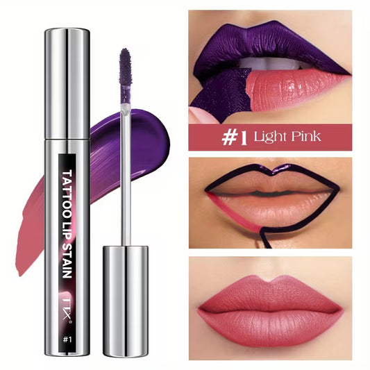 Three-Tone Peelable Lip Gloss Featuring a Tearable Lip Liner.