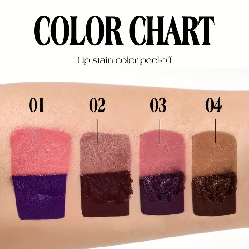 Three-Tone Peelable Lip Gloss Featuring a Tearable Lip Liner.
