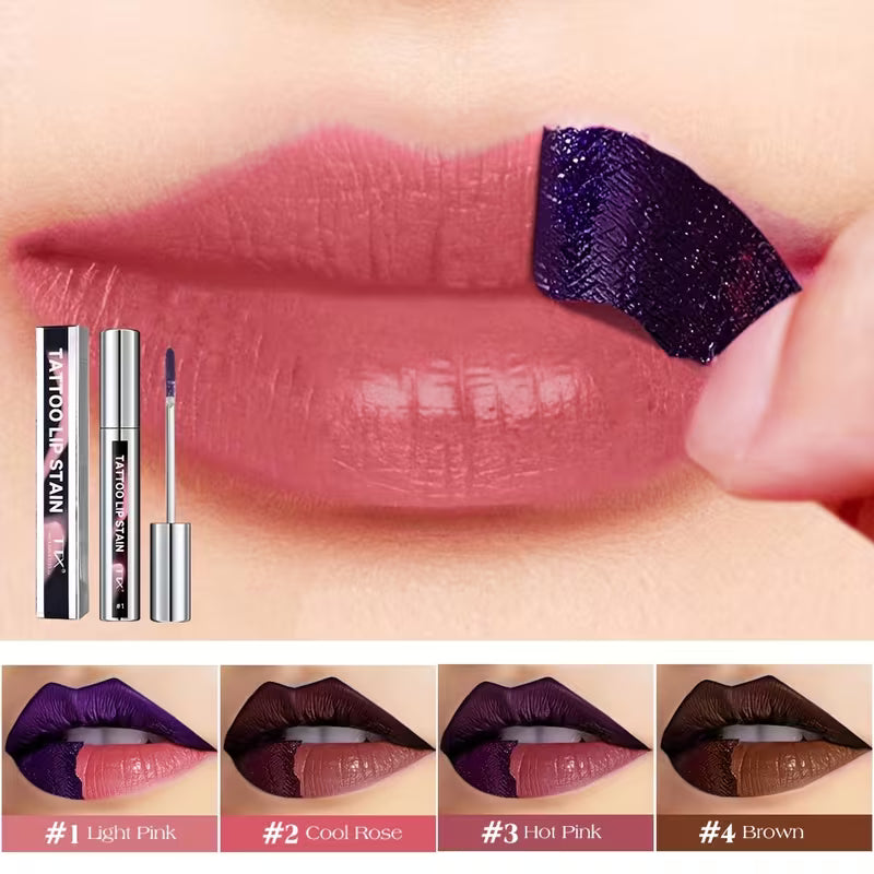Three-Tone Peelable Lip Gloss Featuring a Tearable Lip Liner.