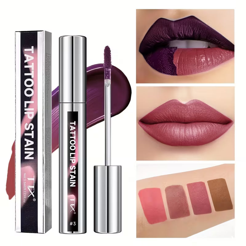 Three-Tone Peelable Lip Gloss Featuring a Tearable Lip Liner.