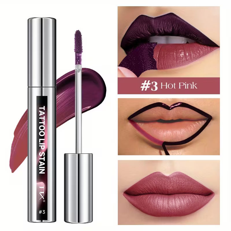 Three-Tone Peelable Lip Gloss Featuring a Tearable Lip Liner.