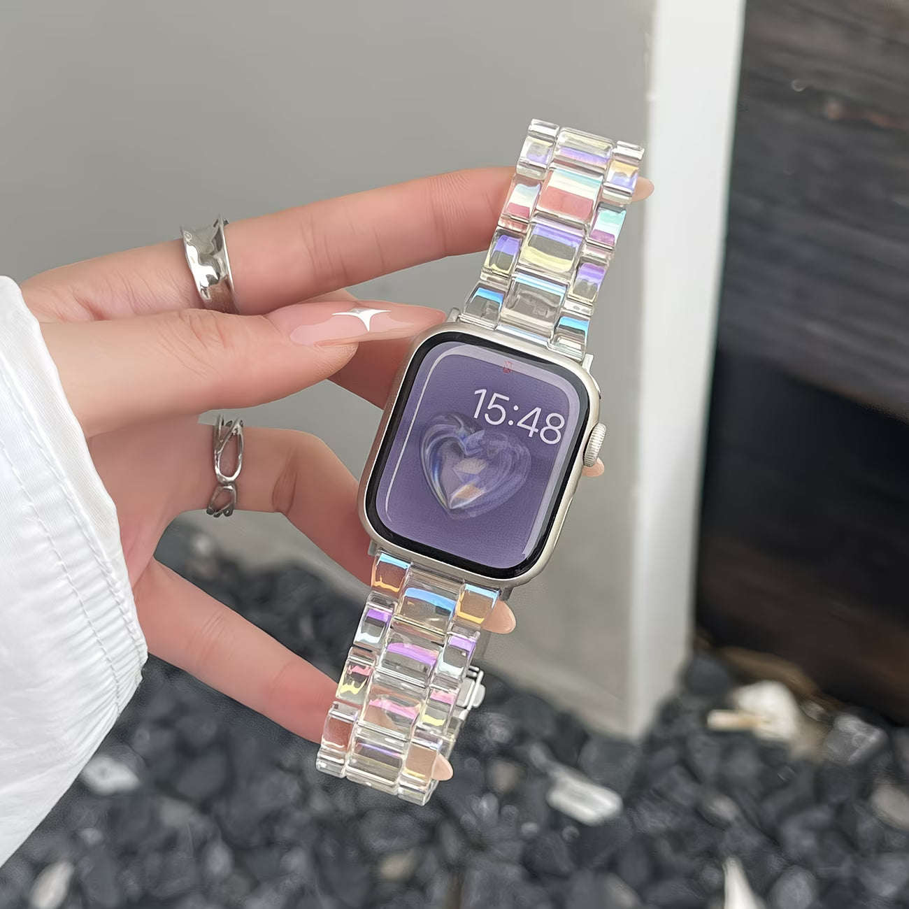 Lightweight Replacement Strap with Stainless Steel Clasp Watch.