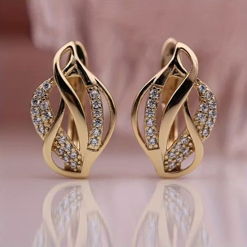 Trendy Synthetic Zirconia Infinity Earrings .
