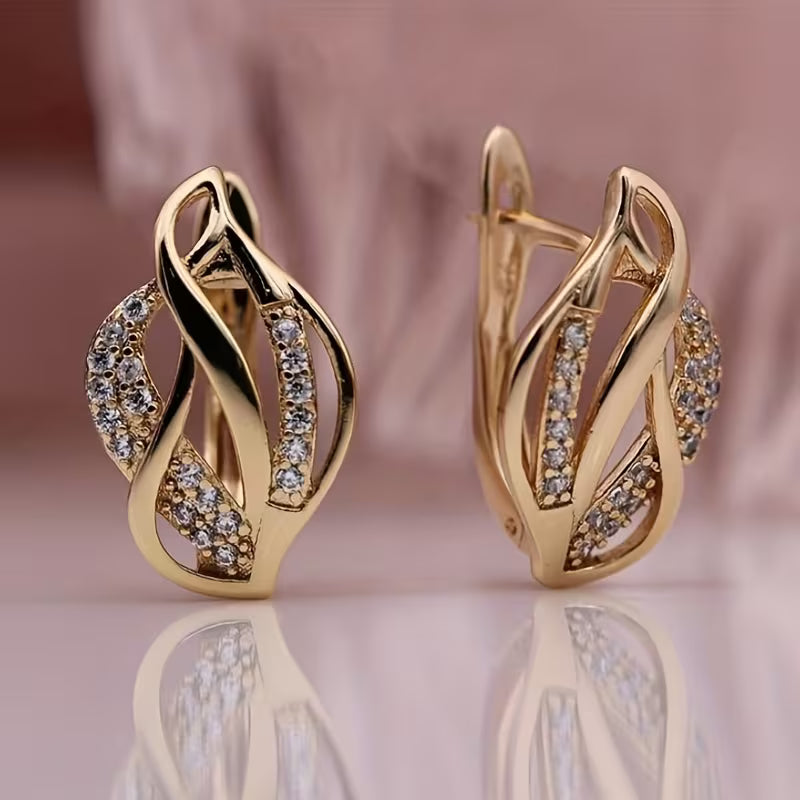 Trendy Synthetic Zirconia Infinity Earrings .