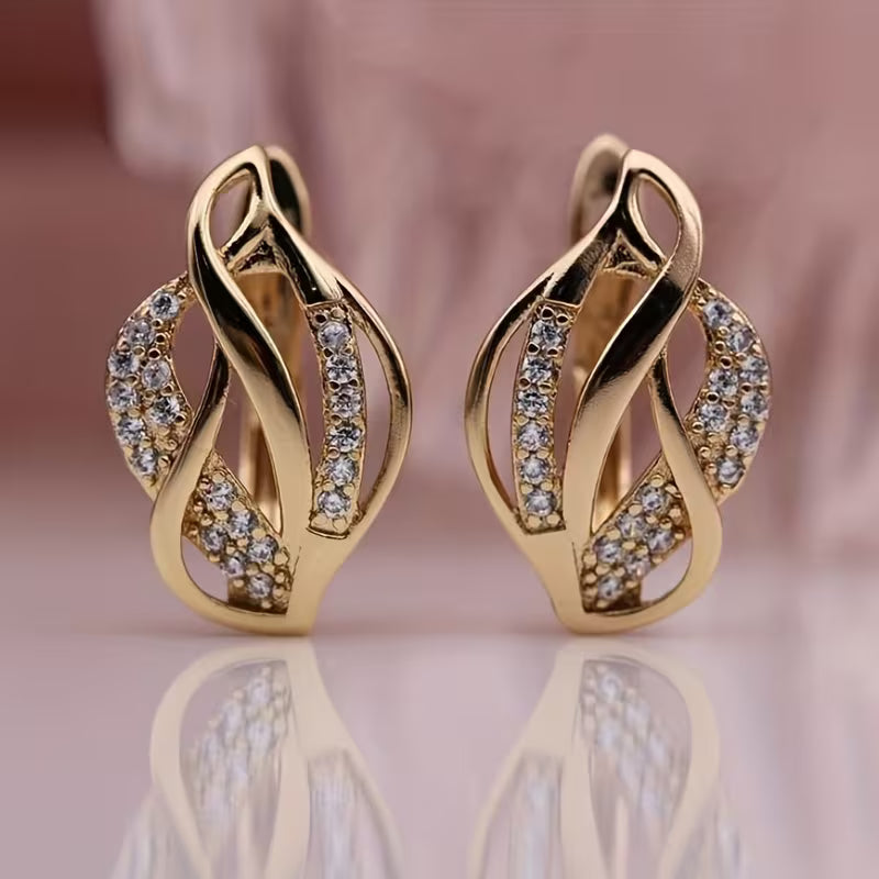 Trendy Synthetic Zirconia Infinity Earrings .