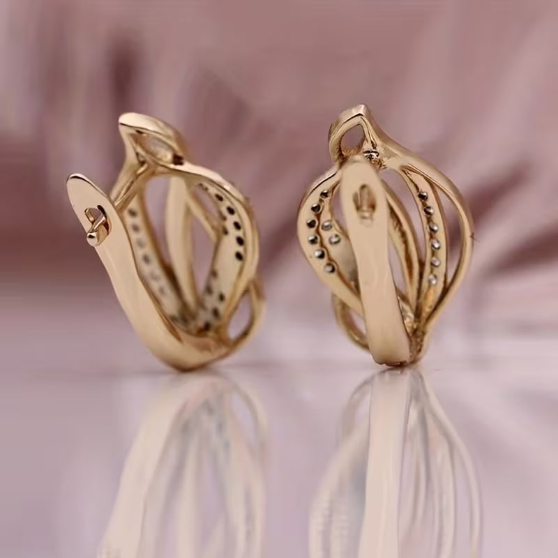 Trendy Synthetic Zirconia Infinity Earrings .
