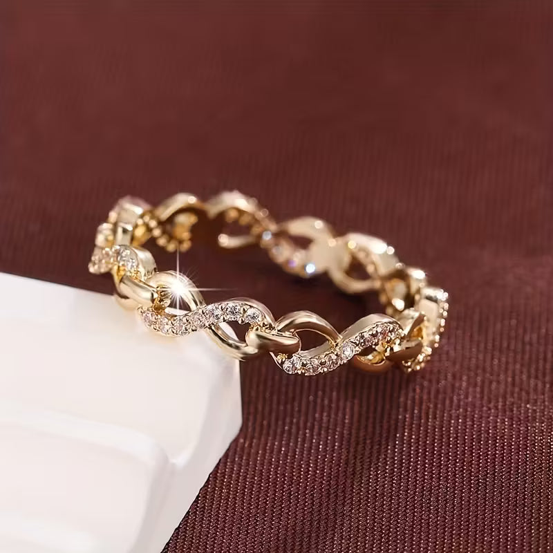 Trendy Zirconia-Encrusted Statement Ring.