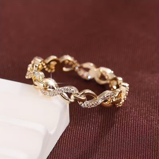 Trendy Zirconia-Encrusted Statement Ring.