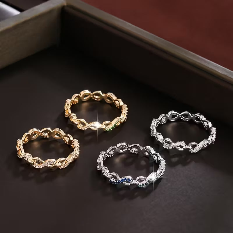 Trendy Zirconia-Encrusted Statement Ring.