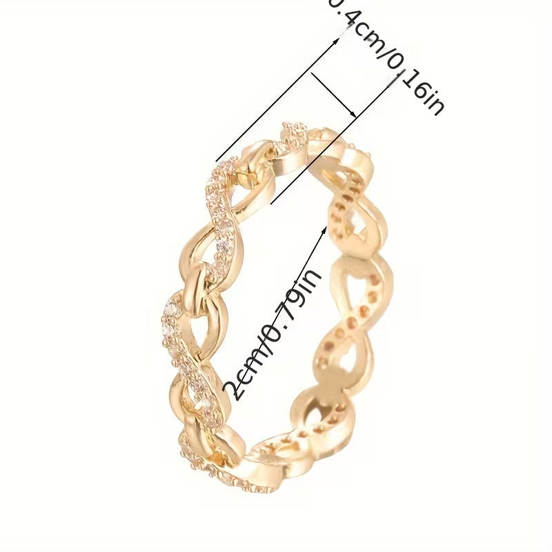 Trendy Zirconia-Encrusted Statement Ring.