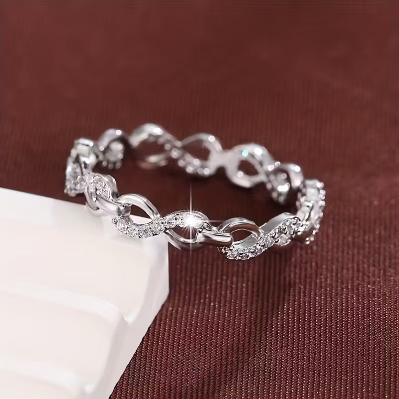 Trendy Zirconia-Encrusted Statement Ring.