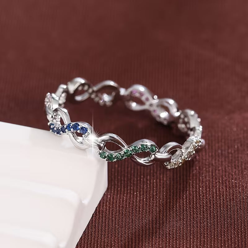 Trendy Zirconia-Encrusted Statement Ring.