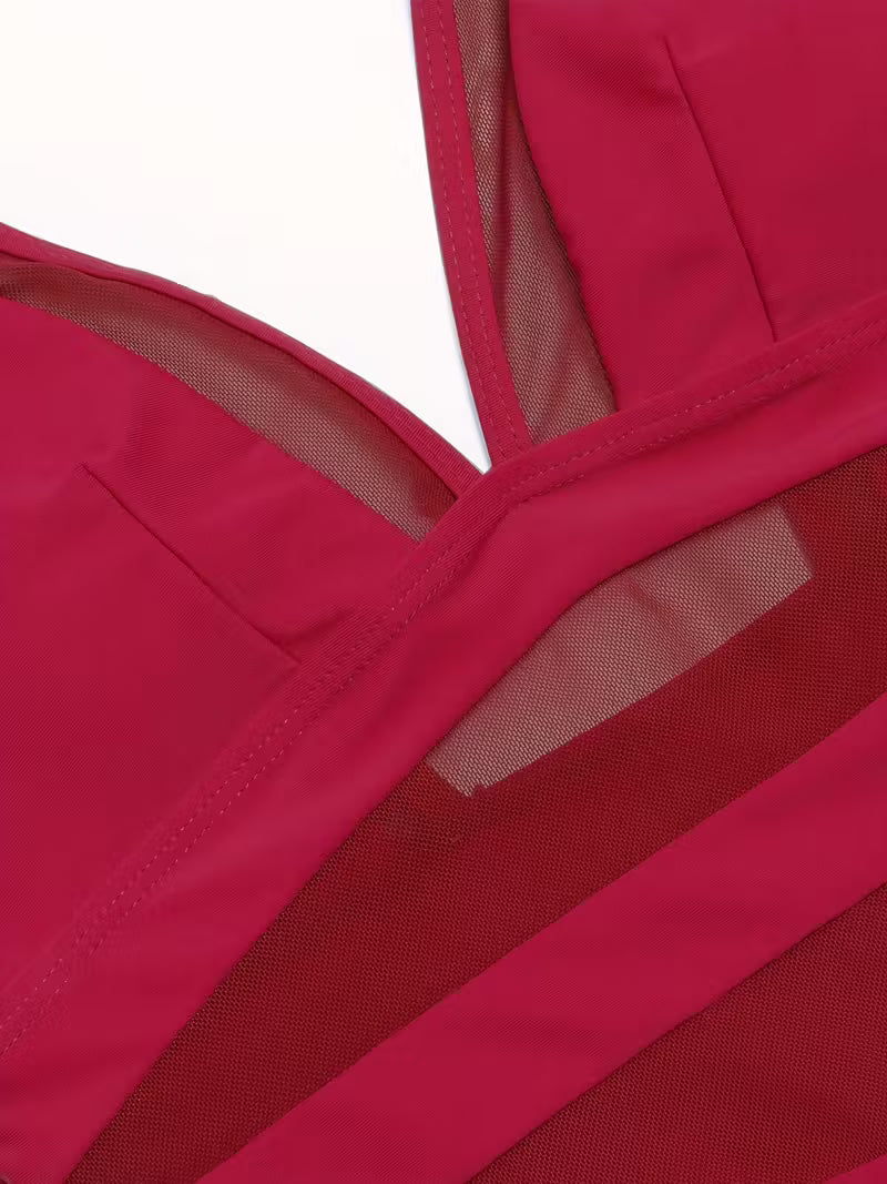 Tummy Control High-Cut Swimsuit.