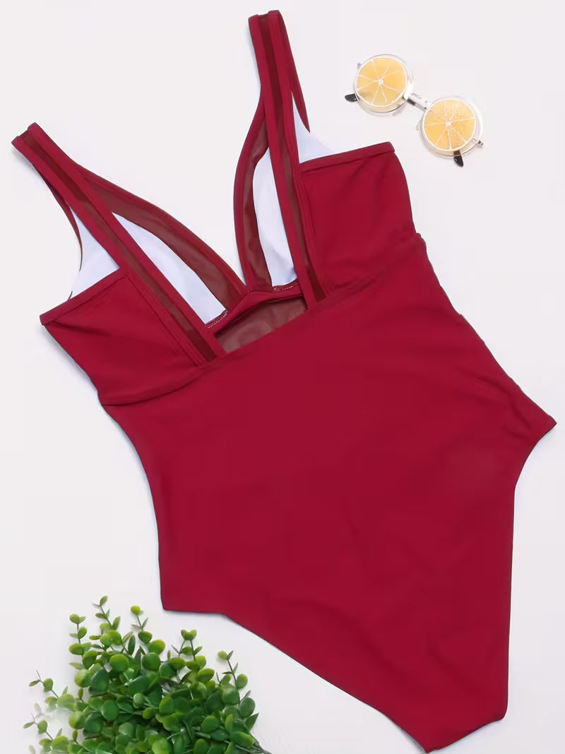 Tummy Control High-Cut Swimsuit.