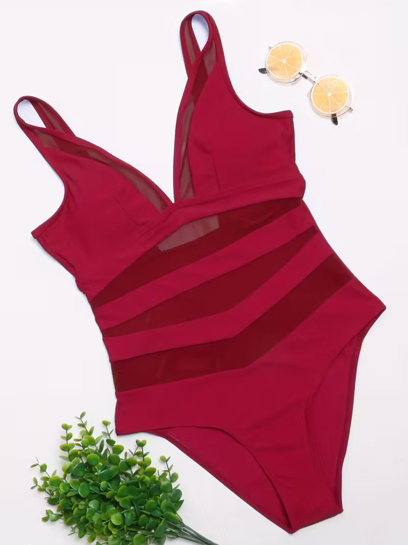 Tummy Control High-Cut Swimsuit.