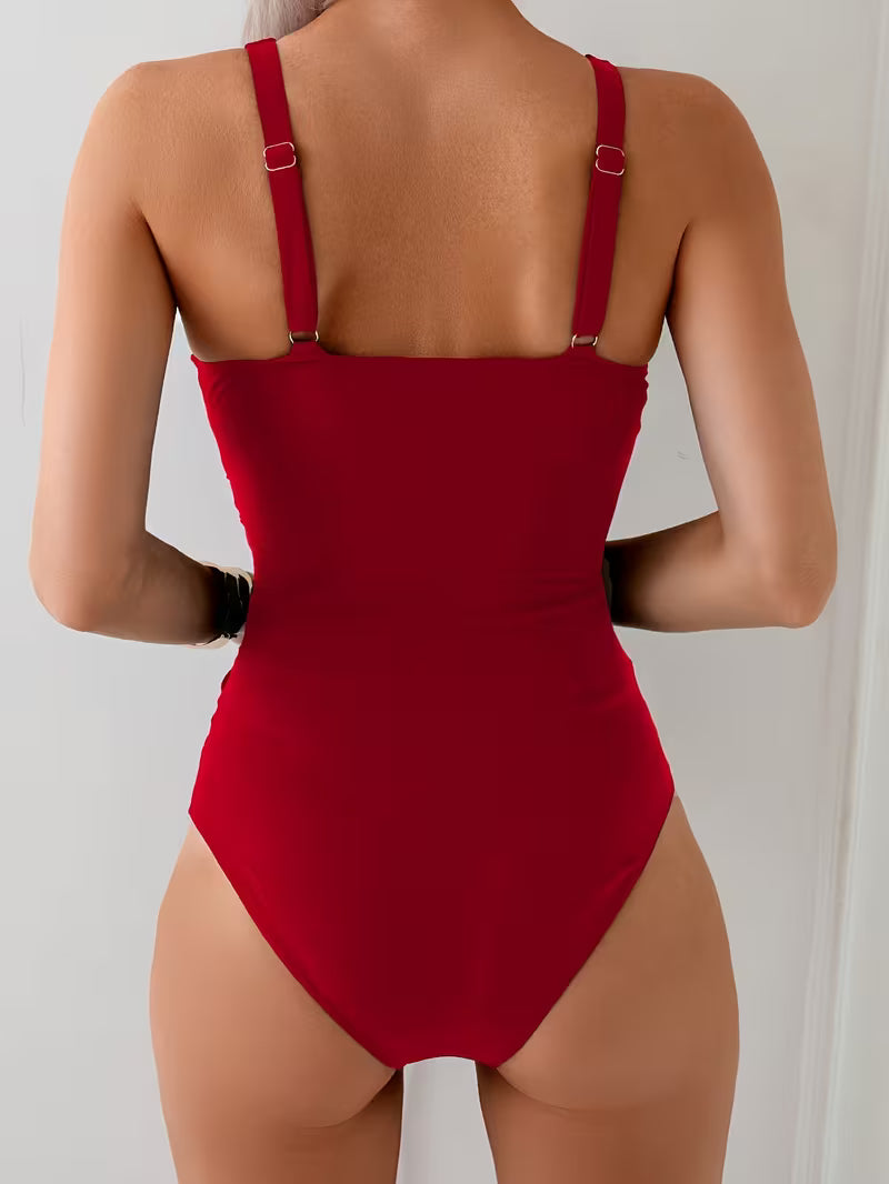 Tummy Control Strap Adjustment System Swimsuit.