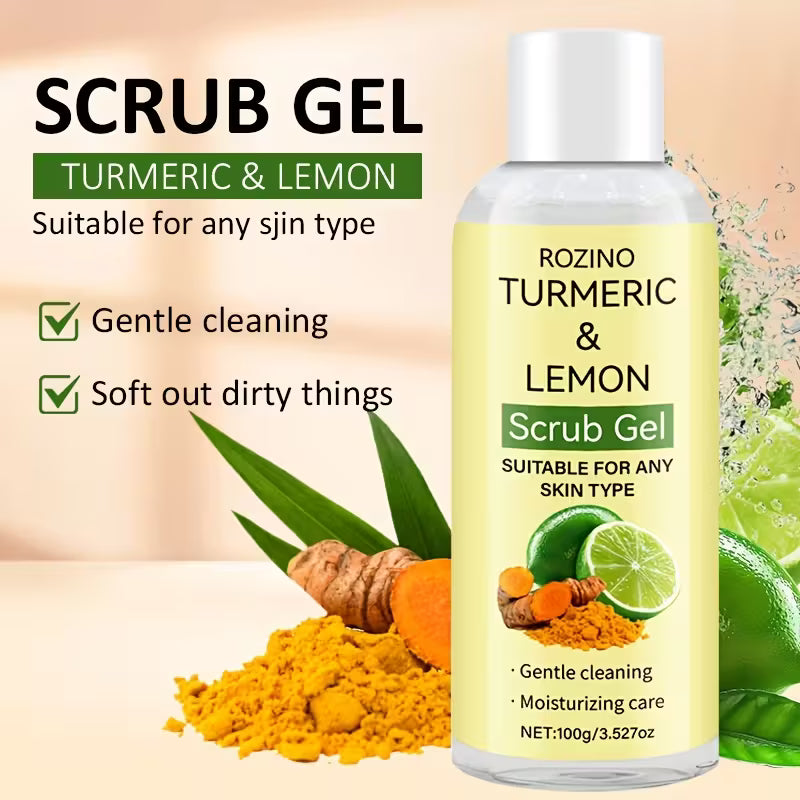 Turmeric & Lemon Brightening Scrub Gel.