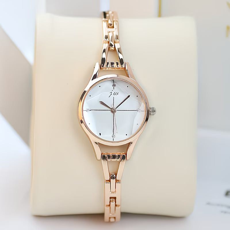 Two-Tone Women’s Watch – Golden & Silvery Stainless Steel Bracelet.