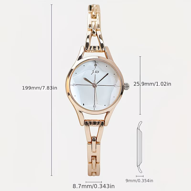 Two-Tone Women’s Watch – Golden & Silvery Stainless Steel Bracelet.