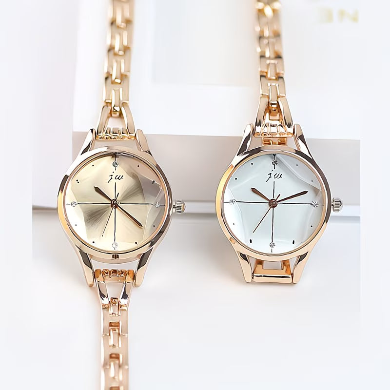 Two-Tone Women’s Watch – Golden & Silvery Stainless Steel Bracelet.