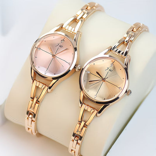 Two-Tone Women’s Watch – Golden & Silvery Stainless Steel Bracelet.