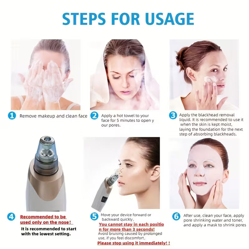 USB Rechargeable Blackhead Extractor Set.
