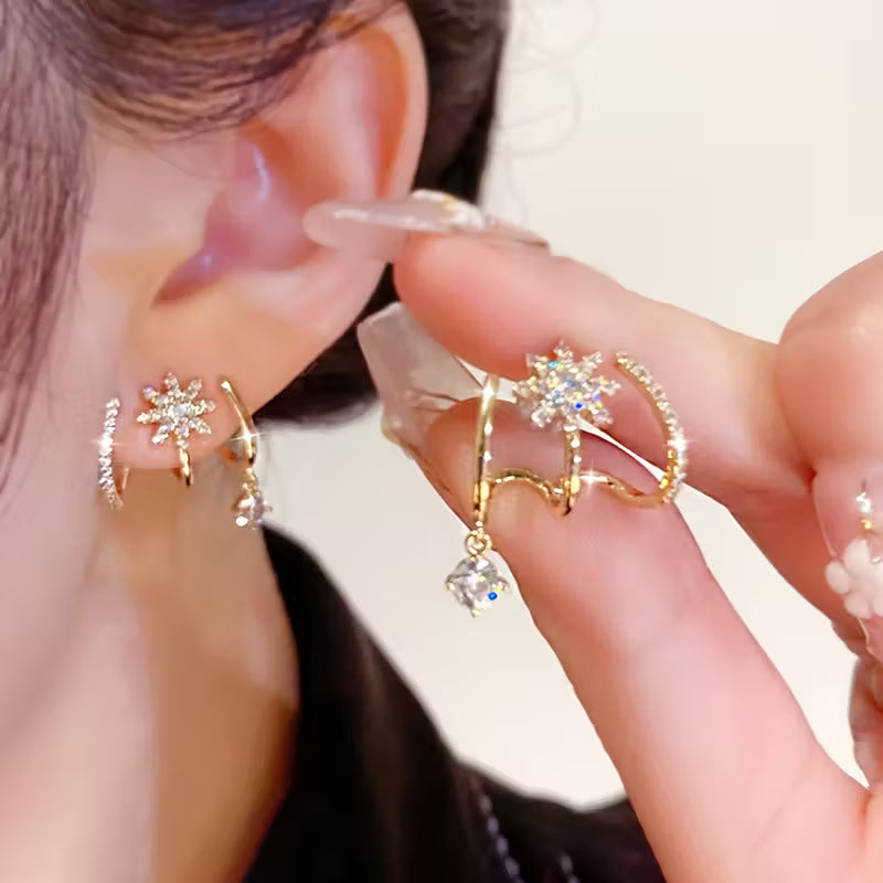 Unique Eight-Pointed Vintage Star-Bright Luxury Earrings.