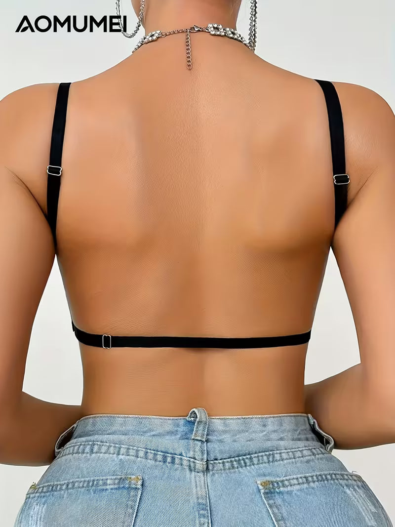 V-Neck Backless Cross-Strap Push-Up Anti-Sagging Bras.