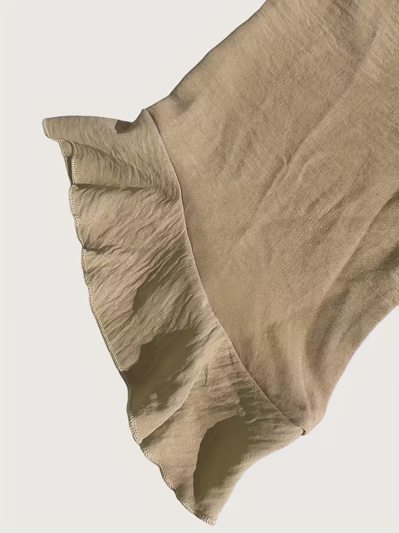 V-Neck Ruffle Three-Quarter Sleeve Tops.